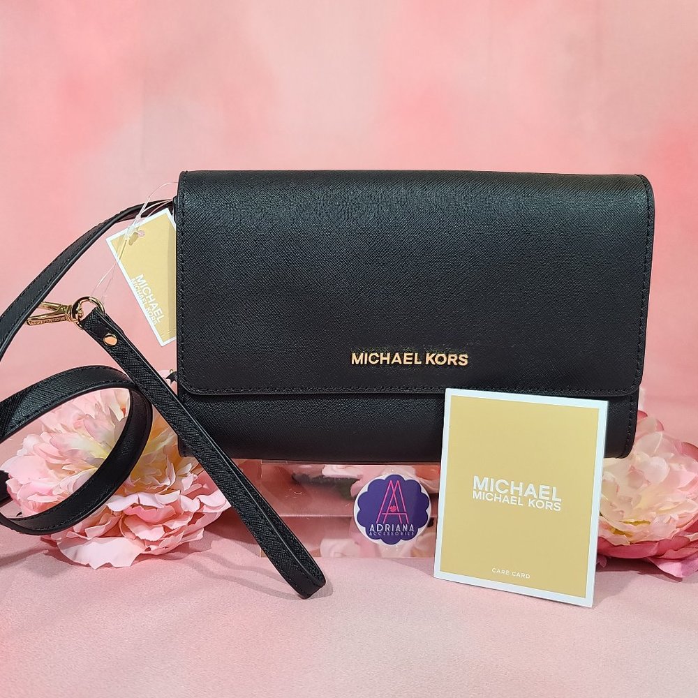 MK 3-in-1 Jet Set Saffiano Leather Crossbody Bag